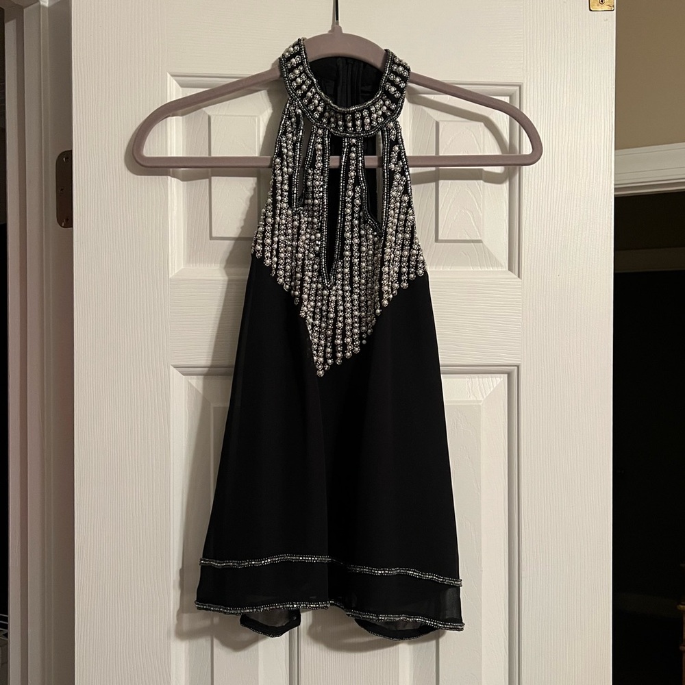 Black Beaded Halter